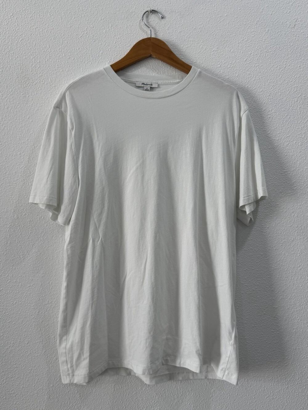 Madewell Men's The Rockaway Tee Breathable Cotton Classic White Shirt Medium